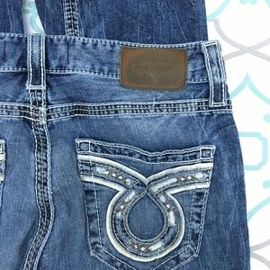 Mens 33L 33x34 Big Star Buckle Union Straight Leg blue jeans